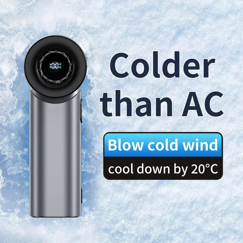 Portable Handheld Fan Mini Personal Highspeed Fan for Travel Outdoor Activities USB Fast Charging Mute Air Calculating Fan