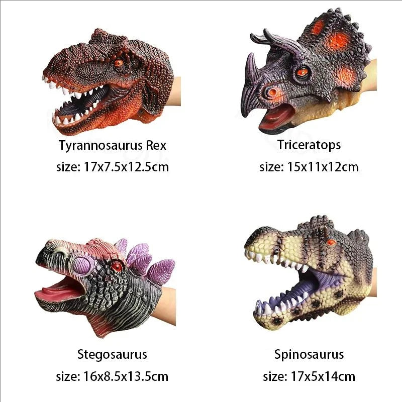 Pet Cat Dog Teasing Hand Puppets Dinosaur head Model Toy T-Rex Dino Jurass Shark Tiger Park Dolls Dinosaur Worlds Soft Plush Toy