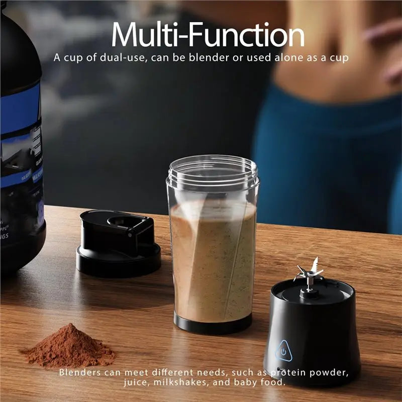 B89B-Portable Blender, Cordless USB Rechargeable Mini Smoothie Maker Multi-Functional Fruit Blender For Home Office Travel Usage