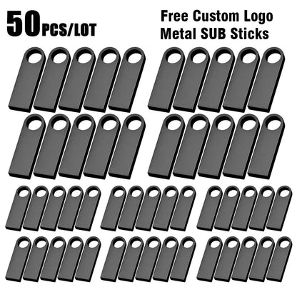 50PCS/lot Free Custom Logo Pendrive 16GB USB Creative Metal Key USB 2.0 Flash Drive Pendrive 4GB 8GB 32GB 64GB Memory Stick