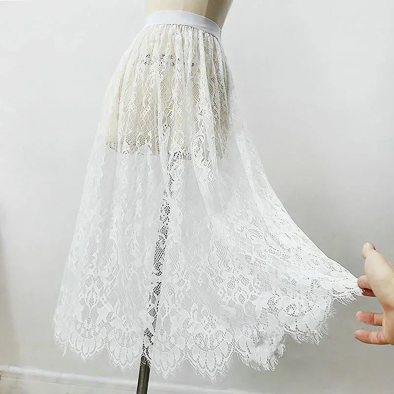 Fashion Basic 2025 Underskirt Female Half Length Skirt Lace Slip Innerwear Short Skirt Women Half Slip Dress Petticoat