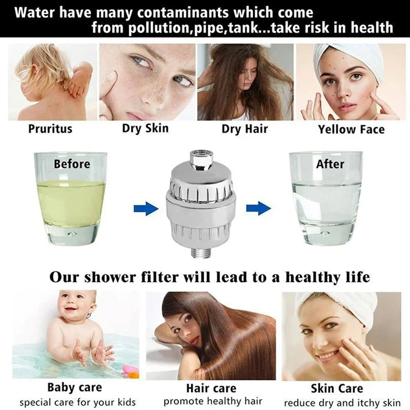 15-20 Grade Filter Element Water Purification Household Water Purifier Shower Filter Set Bathing To Remove Residual Chlorine