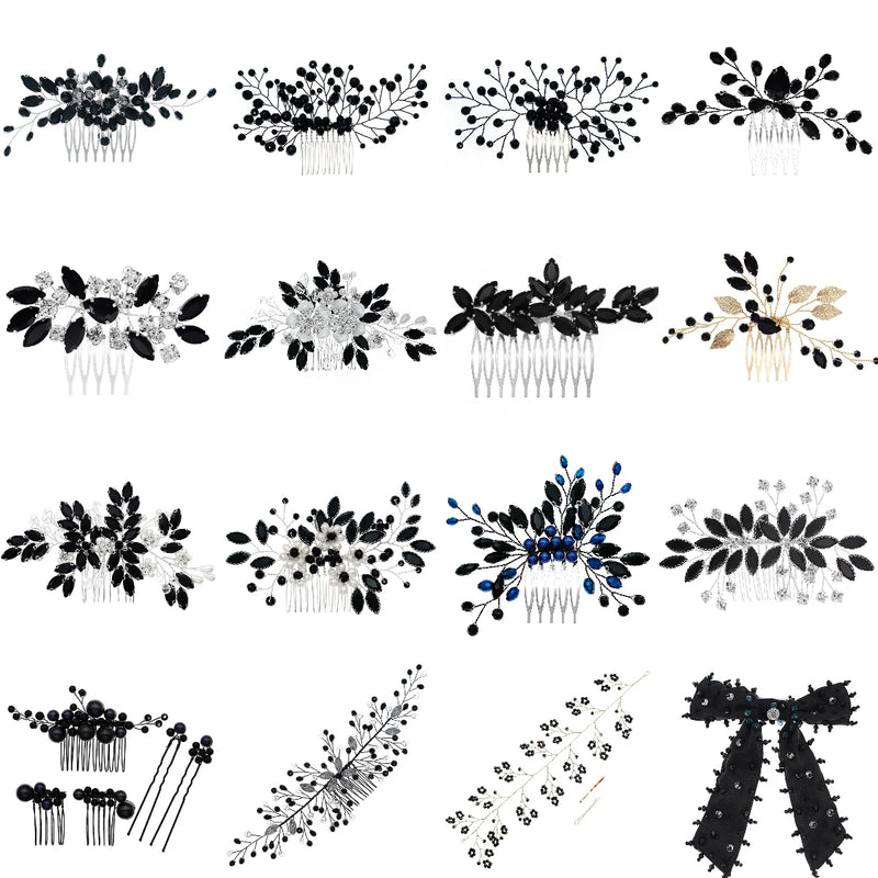 Dark Style Bridal Hair Comb Black Series Wedding Headpiece Hair Accessories Fashionable Holiday Halloween Party Gifts For Women