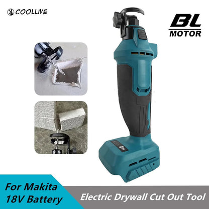 Brushless Electric Drywall Cut Out Tool 3 Gears Rotary Saw Cutting Wood Sheetrock Cordless Power Tools For Makita 18V Battery