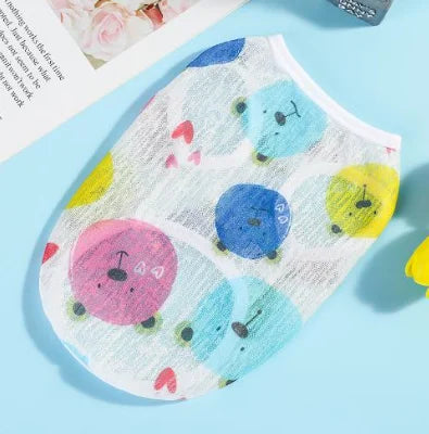 조끼Pet Clothing Original Cartoon Cute Summer Westernized Cat and Dog Clothing Thin Ventilate Sweatshirt Pet Clothing Cotton Print