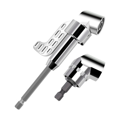 Right Angle Drill Attachment,105 Degree Right Angle Drill Bit Adapter,Angled Screwdriver for Tight Space (LONG&SHORT)-Silver