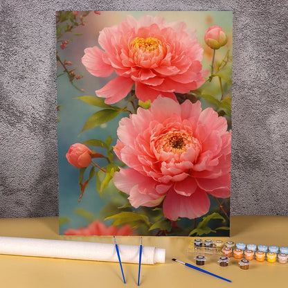 Painting By Numbers For Adults Peony Flower Handpainted Picture Personalized Gift Paint With Numbers Drawing For Home Decors