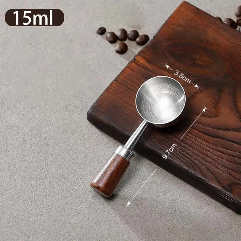 Coffee Tablespoon - Walnut Wood & Stainless Steel Scoop for Home Baristas & Cafe Decor - Perfect Kitchen Accessory