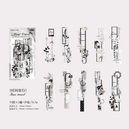 6 styles 20 pcs Paper lab series PET Material  Decorative Diy Diary Album Scrapbooking Material Junk Journal Supplies
