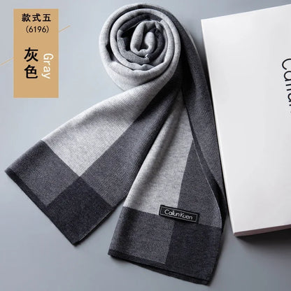 High Quality Wool Men Scarf Autumn Winter Classic Business Thermal Muffler Male Soft Korean Version Long Thick Warm Shawl No Box