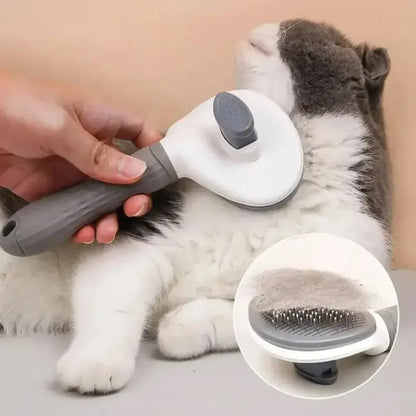 Dog Grooming Brush with Easy Clean Button, Pet Massage Comb for Effective Detangling and Hair Removal, Suitable for Dogs Cat