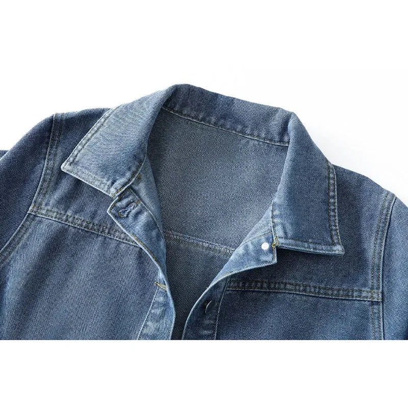 2025New Spring Autumn Denim Jacket Women Big pocke Single-Breasted Casual Ladies Outerwear Korean Fashion Female Cowboy Coat Top