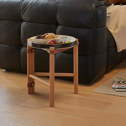 Vintage Coffee Table, Living Room Sofa Side Table, Ceramic Tray, Solid Wood Tea Table, Creative Storage Desk, Nordic Furniture