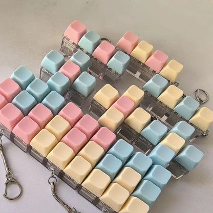 Keyboard Caps Toy Press Stress Relief Fidget Button Key Caps Fidget Keychain Keyboard Keychain Toys Finger Keyboard Key Toy