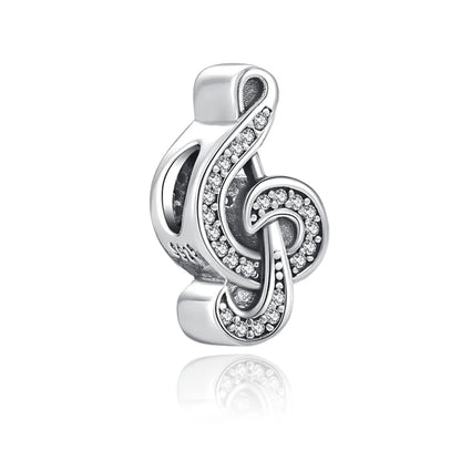 Guitar Microphone Music 925 Sterling Silver Charm Pendant Suitable Fit Original Bracelet Necklace keychain Jewelry Accessories