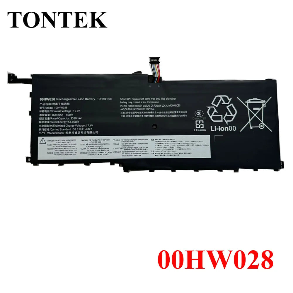 00HW028 00HW029 01AV409 Battery For Lenovo ThinkPad X1 Carbon Gen 4 (2016) X1 Yoga 1st(2016) SB10F46466 01AV439 56WH