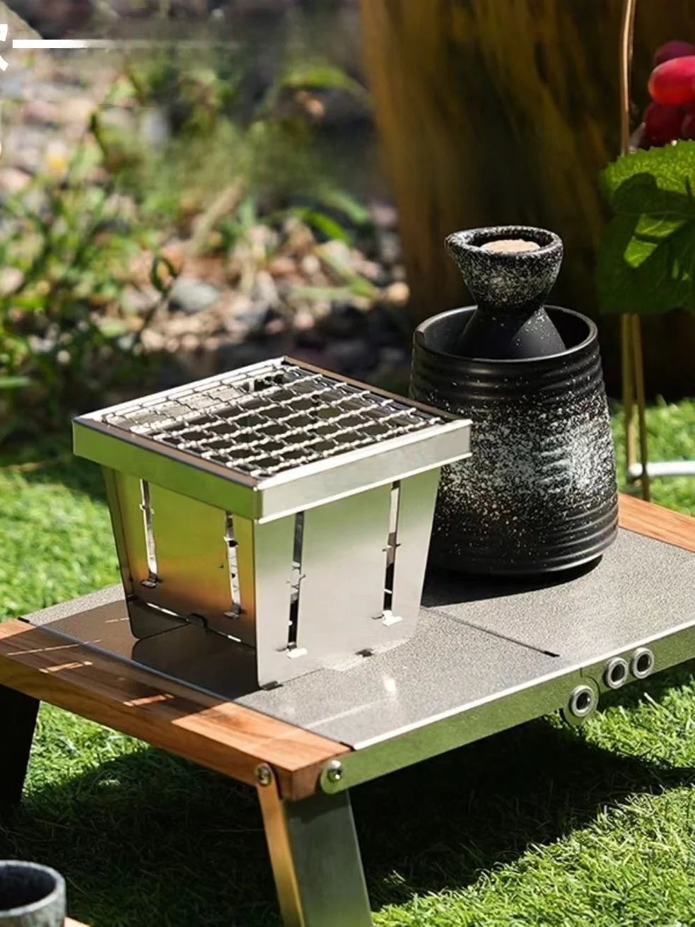 Portable Folding Stainless Steel Pocket Stove Indoor Outdoor Camping Travel BBQ Grill Tea Cooking Lightweight Compact Design