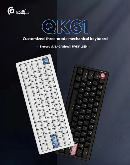 CIDOO QK61 V2 Mechanische Tastatur, 60%-Layout, Gasket-Struktur, VIA-programmierbar, Hot-Swap-fähig, drei Modi, kabellos, RGB-Tastatur