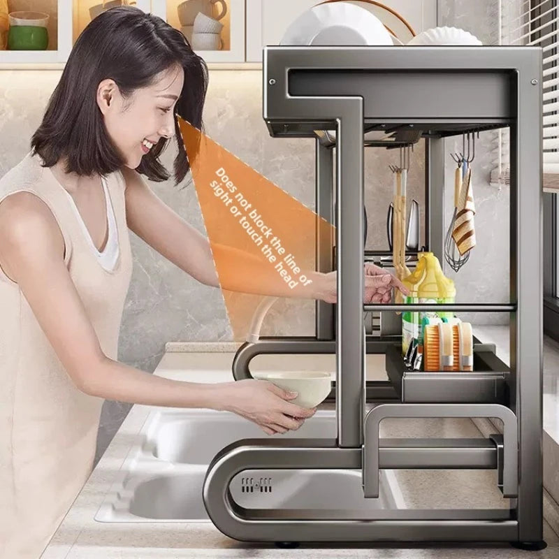 Dish Storage Rack Kitchen Sink Shelf Dish Drain Rack Sink Dish Shelf