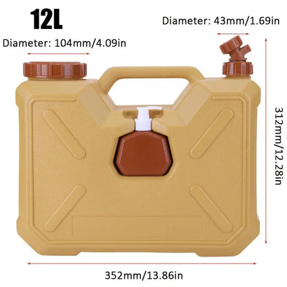 12L Camping Water Tank With Faucet Portable Water Container With Hand Sanitizer Bottle Leak-Proof Water Bucket For Camping