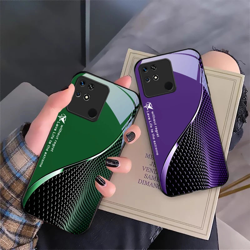 Gradient flowing light For Xiaomi Mi 9 SE 12 12T 13 13T 14 Pro 11 A3 2 6X Pocophone F1 10T Lite 5G Mix 2S Black glass phone case