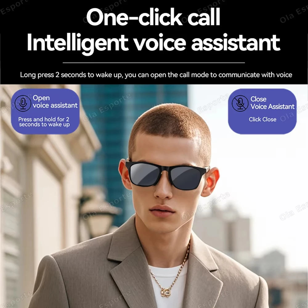 Lenovo AI Smart Wireless Glasses Bluetooth Sunglasses Remote 8K Control Touch Photo Camera Recording Voice Assistant Translator