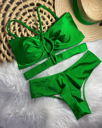 SEAURAL 2025 New Braided Rope Bandage Stripes Brazilian Bikini Swimwear Women's Swimsuit Two Piece Set Female Sexy Beachwear