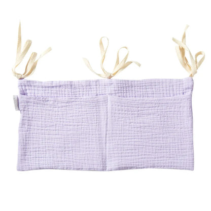 Baby Crib Organizer Cot Caddy Bed Storage Bag 2 Pockets Bedside Hanging Diaper Nursery Organizer for Diapers Toys Clothing