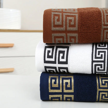 1/4/6pcs Embroidered Cotton Towel Set Bathroom 34x74cm/70x140cm Bath Towel Cover Personalized Sport Gift Big Towels Blue Green