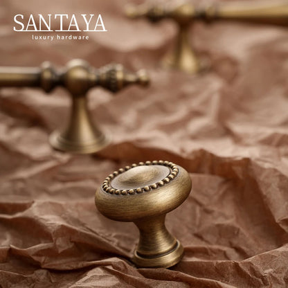 Santaya Bronze Solid Antique Brass Cabinet Handles Wardrobe Pull Cupboard Door Knob Kitchen Cabinet Handles Bronze Pulls
