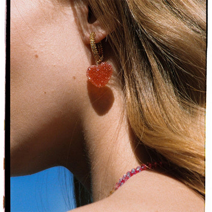 Love gummy earrings for women, light luxury earrings, niche, high-end, temperament, cute earrings, earrings, pendants