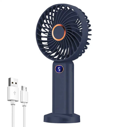 Portable Handheld Fan, Electric Fan with Digital Display, Handheld/neck Hanging/desktop Fan, Eyelash Fan, Makeup Fan
