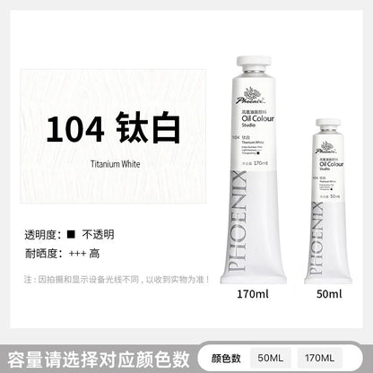 Phoenix 50ml Oil Paint High Saturation Faster Drying Time with Creamy Texture and Consistency for Artists, Students, Beginners