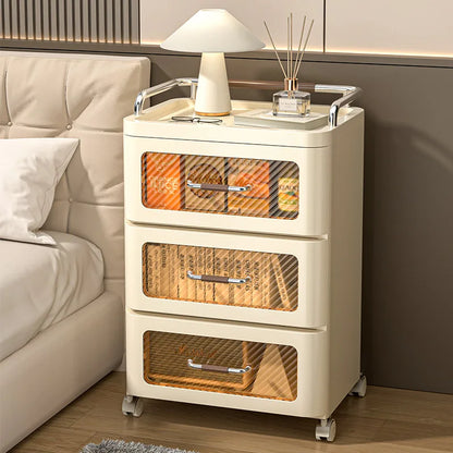 Storage Cabinet Drawer Style Household Snack Toy Storage Cabinet Mobile Layered Small Cart Storage Rack Removable Nightstand