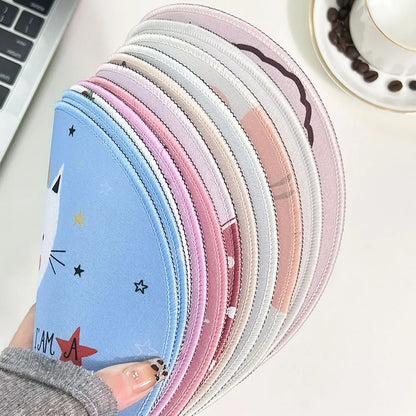 Cute Cartoon Round Mouse Pad Non-slip Rubber Base Comfortable Durable Table Mat for Home Office Gaming Desk Laptop Accessories