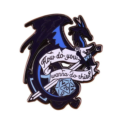 RPG Dice Game D&D Enamel Pins Dungeons Brooch Fashion Personality Lapel Badge Hoodie Decorative Accessories Fans Gift