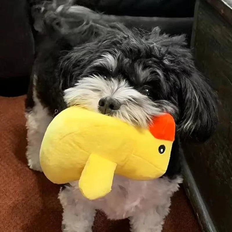 A 7-piece set of puppy sound toys, loose plush pet chewing, plush fruit snacks and vegetable puppy toys, suitable for pet play