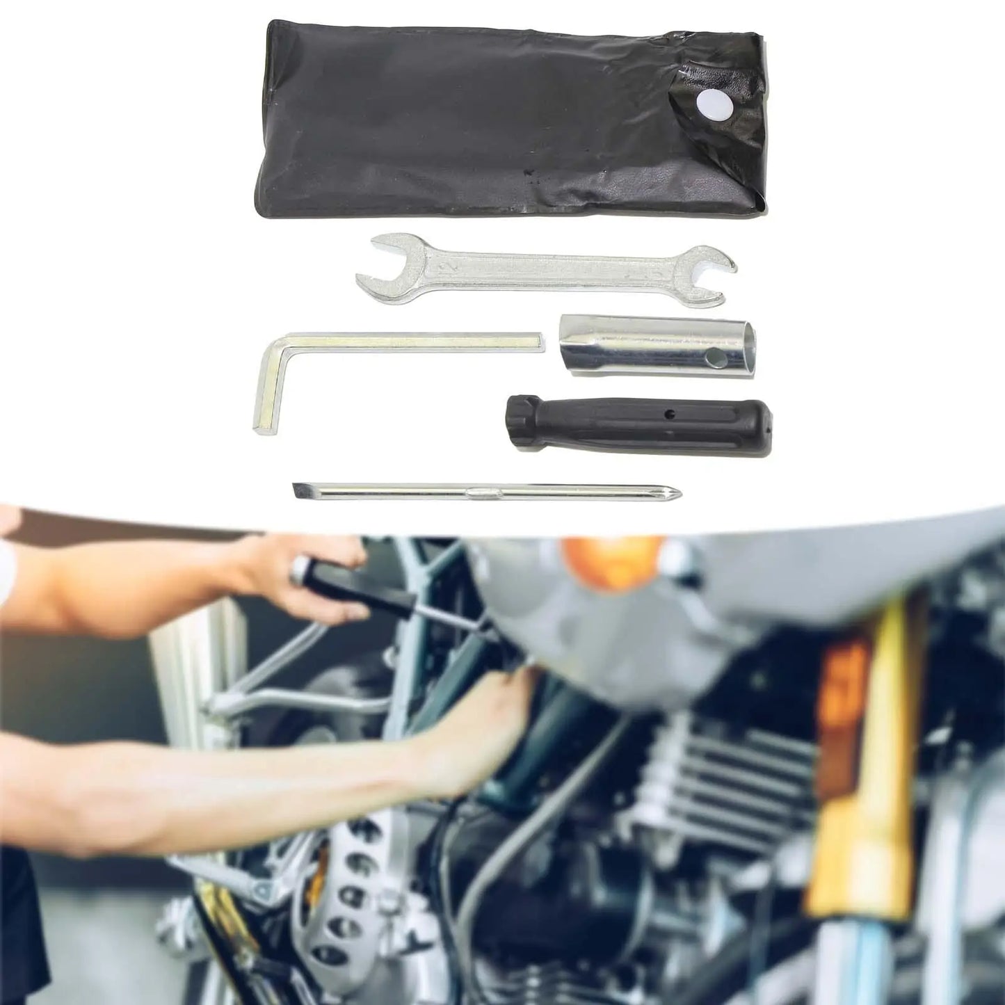 5Pcs Motorcycle Repair Tool Kit Maintenance Tool with Organizer Bag Sleeves Set Universal Motorcycle Kit for Electric Bikes