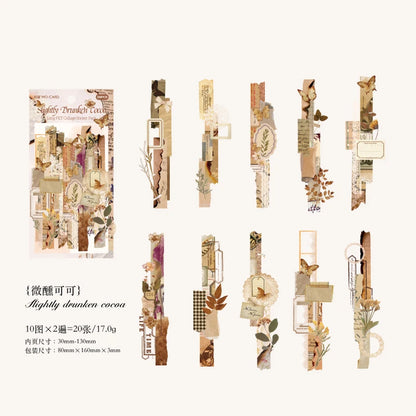 6 styles 20 pcs Paper lab series PET Material  Decorative Diy Diary Album Scrapbooking Material Junk Journal Supplies