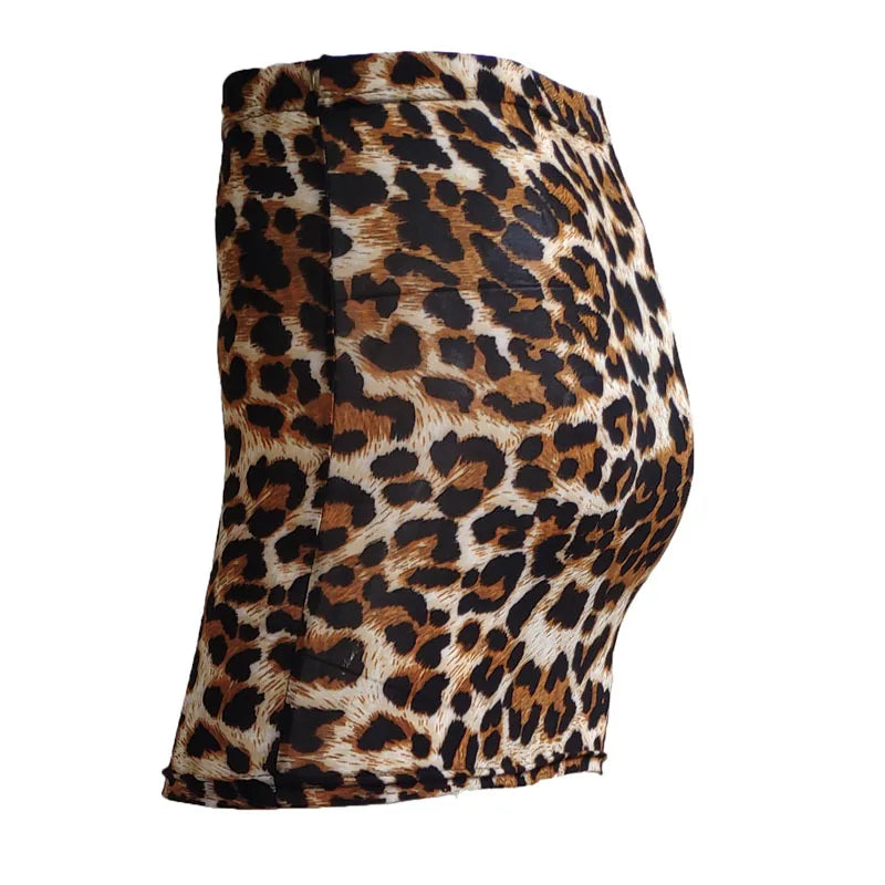 Women Leopard Print Bodycon Mini Night Club Skirt High Waist Slim Fit Tight Sexy Skirts Summer Cool Thin Short Skirt