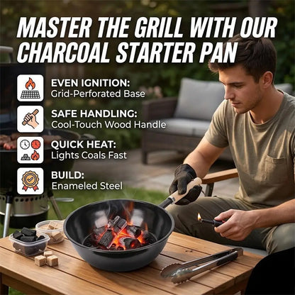 Portable Outdoor Stove Charcoal Pot Outdoor Camping Charcoal Fire Starter BBQ Mini Grill Rack For Backyard Picnic Coal Starter