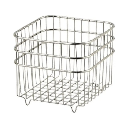 Iron Storage Basket Square Metal Bin Organizer For Bathroom Vanity Cosmetics Skincare Masks Lipsticks Countertop Holder