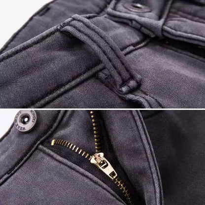 Thiened Fce High Waist Women's Jeans Elastic Stretchy Long Pants Winter Wear High Waist Cotton Stretch Denim Trousers