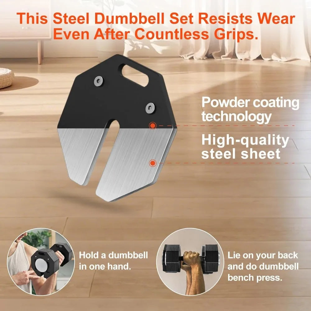 Adjustable Dumbbell Sets, Each 50LB Pairs Durable Steel Build, Free Weights Dumbbells Set of 2, Customized
