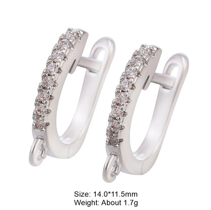 Juya 18K Gold Silver Plated Fastener Bales Fixture Earring Hook Locks For DIY Women Fashion Crystal Agate Charms Earrings Making