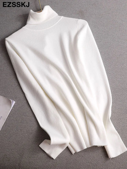 Basic Turtleneck Slim Cashmere Sweater Pullover Women Autumn winter thick warm Sweater For women Female Chic Jumpers top