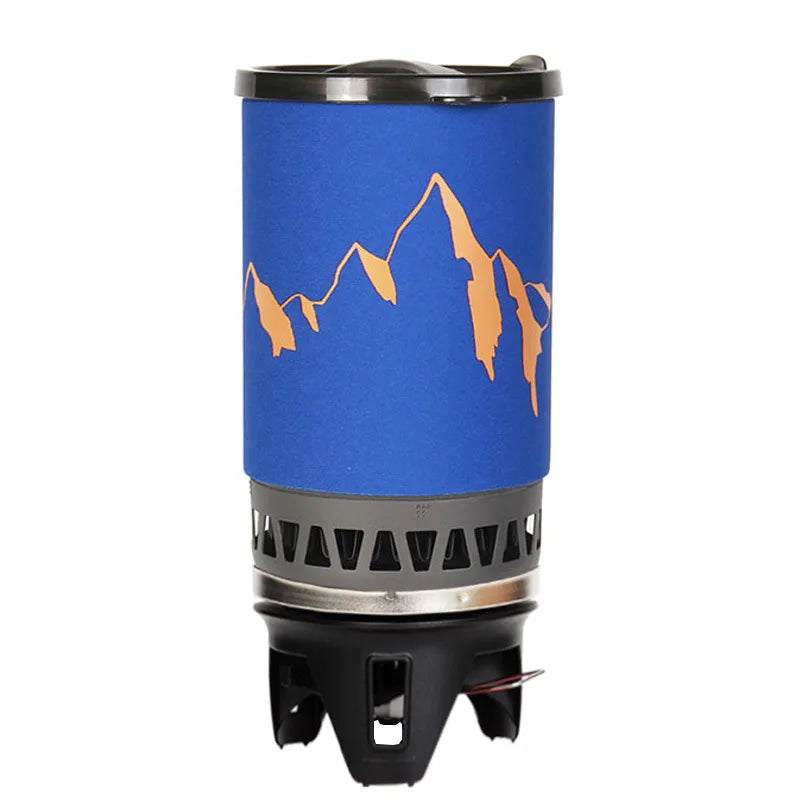 Camping Gas Stove Pot System Lightweight Portable Gas Stove Heat Collected Pot Cooking System