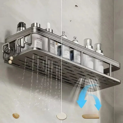 Bathroom Shelf No Drill Wall Mounted Shampoo Bottle Shower Corner Rack Toilet Storage Rack Aluminum Bathroom Kitchen Accessories