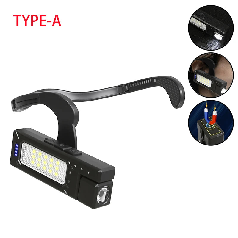 2025 New Ear-Hanging Headlamp, 1000 Lumens Motion Sensor LED Head Light, 3 Modes Light for Hands Free Camping Running Repair