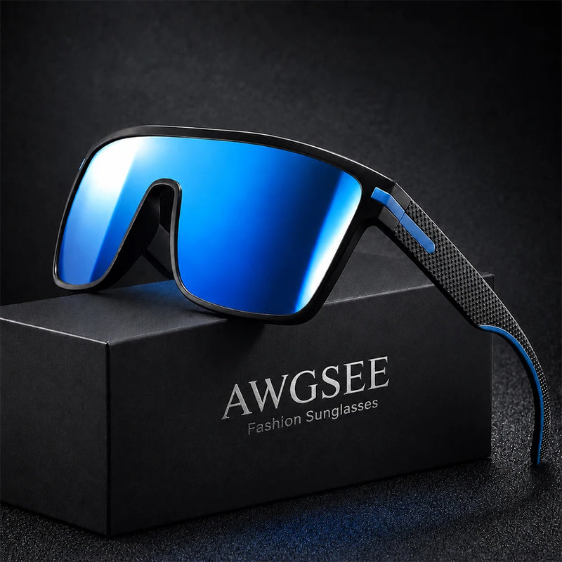Oversized Square Sunglasses Men Women Monolithic Lens Anti Glare UV400 Driving Shades Outdoor Sport Vacation Fashion Sun Glasses